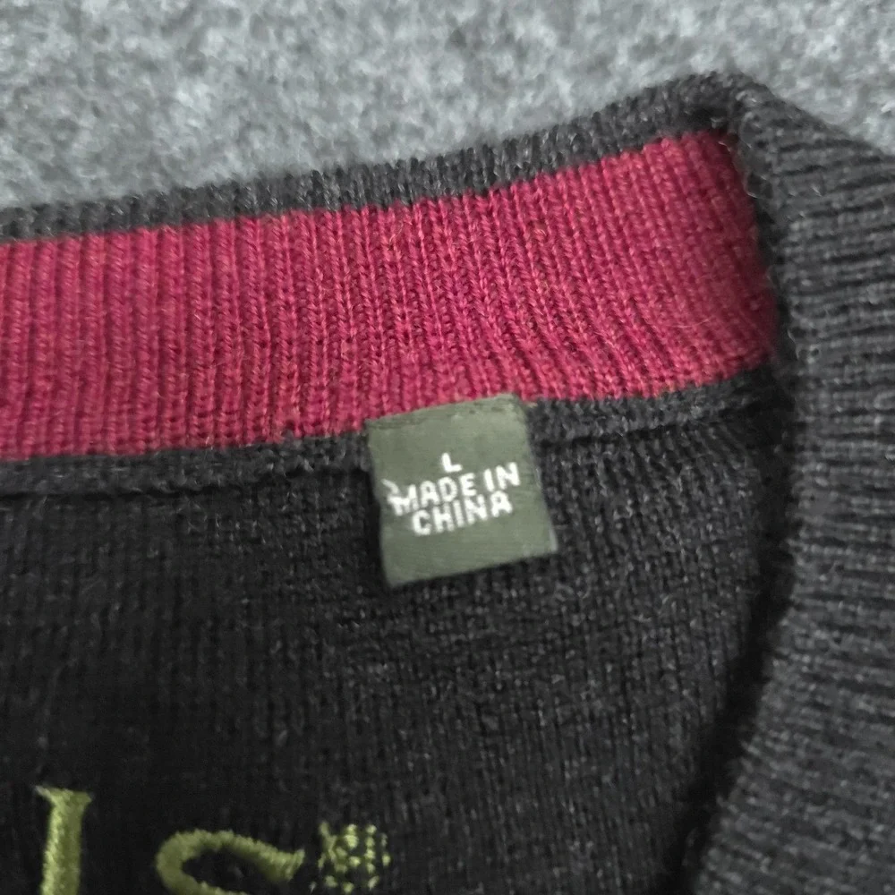 Vintage ORVIS 100% Merino Wool V-Neck Men's Large Charcoal Gray Pullover Sweater
